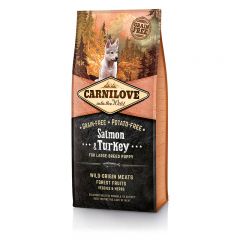 Carnilove Puppy Large Salmon & Turkey сухой беззерновой корм с лососем и индейкой для щенков крупных пород