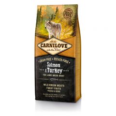 Carnilove Adult Large Salmon & Turkey сухой беззерновой корм с лососем и индейкой для взрослых собак крупных пород