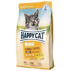 Happy Cat (Хэппи Кэт) Minkas Hairball Control. Сухой корм для взрослых кошек с птицей, контроль за образованием комков шерсти в ЖКТ