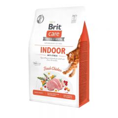 Brit Care Cat GF Indoor Anti-stress сухой беззерновой корм антистресс для взрослых кошек