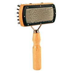 Щетка-пуходерка для собак двусторонняя, дерево Trixie TX-2305