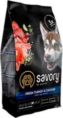Корм сухий Savory Junior Large rich in Fresh Turkey and Chicken для молодих собак великих порід від 25 кг зі свіжою індичкою та куркою