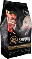 Корм сухий Savory Adult All Breeds rich in Fresh Duck and Rabbit для собак усіх порід зі свіжою качкою та кроликом
